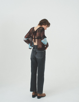 line jeans / black