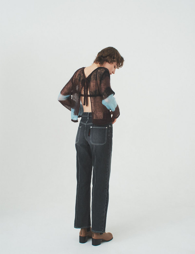 line jeans / black