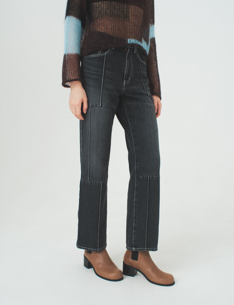 line jeans / black
