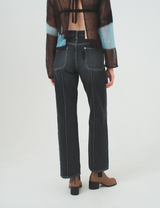 line jeans / black