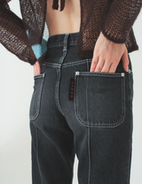 line jeans / black