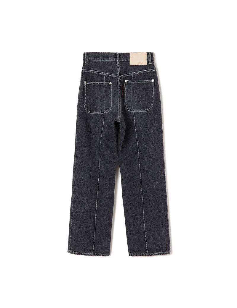 line jeans / black