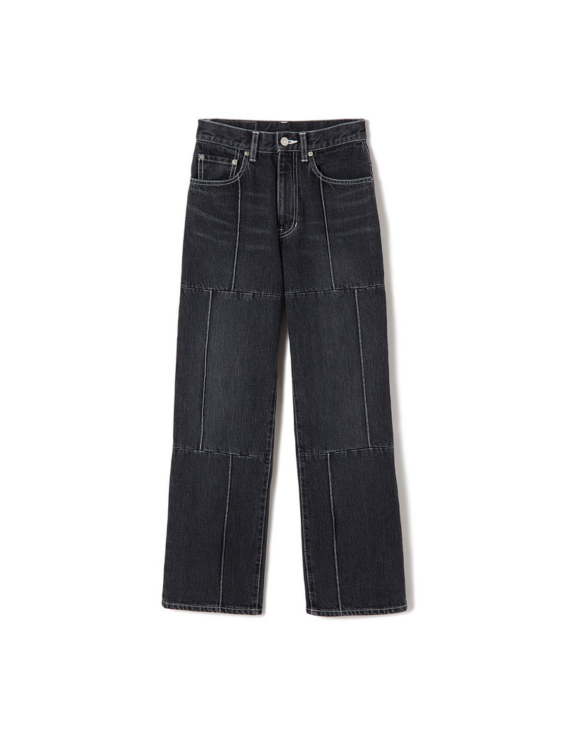 line jeans / black
