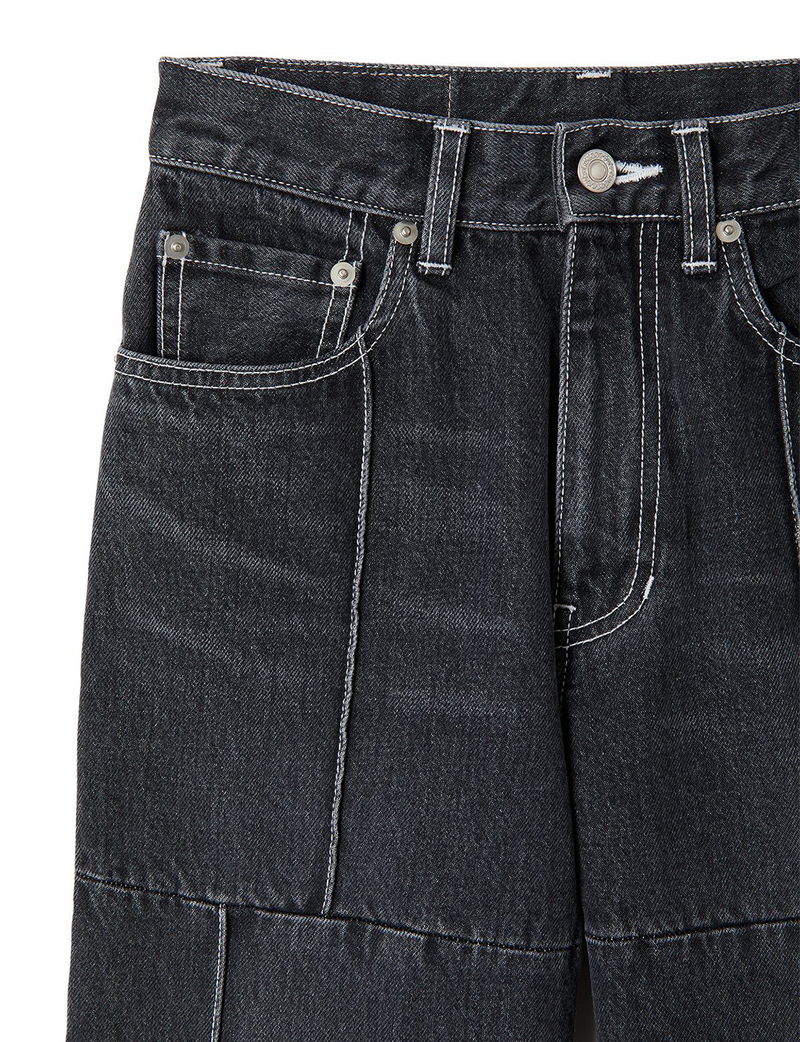 line jeans / black