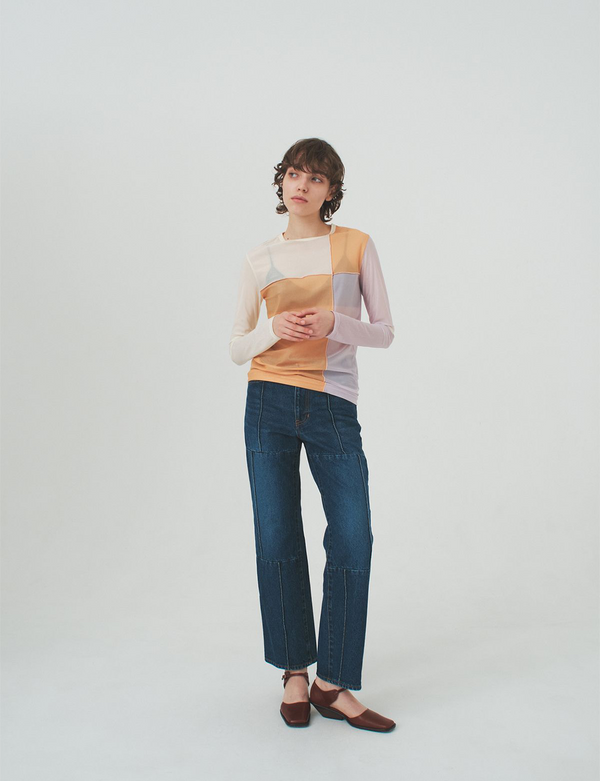 line jeans / blue