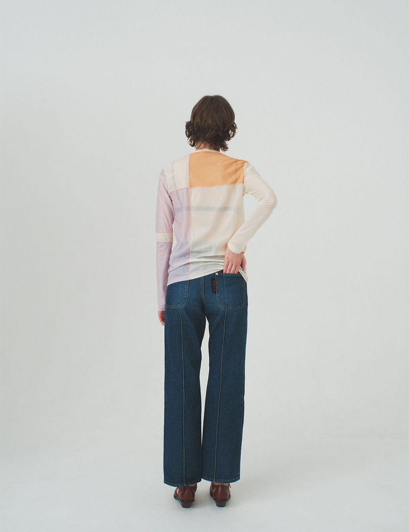line jeans / blue