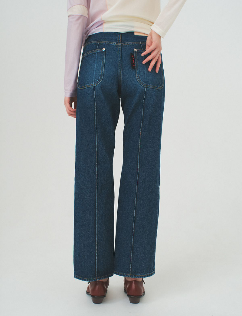 line jeans / blue