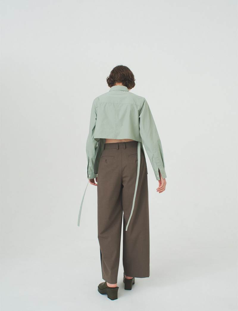 slit trousers / gray