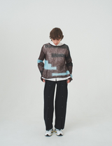 slit trousers / navy