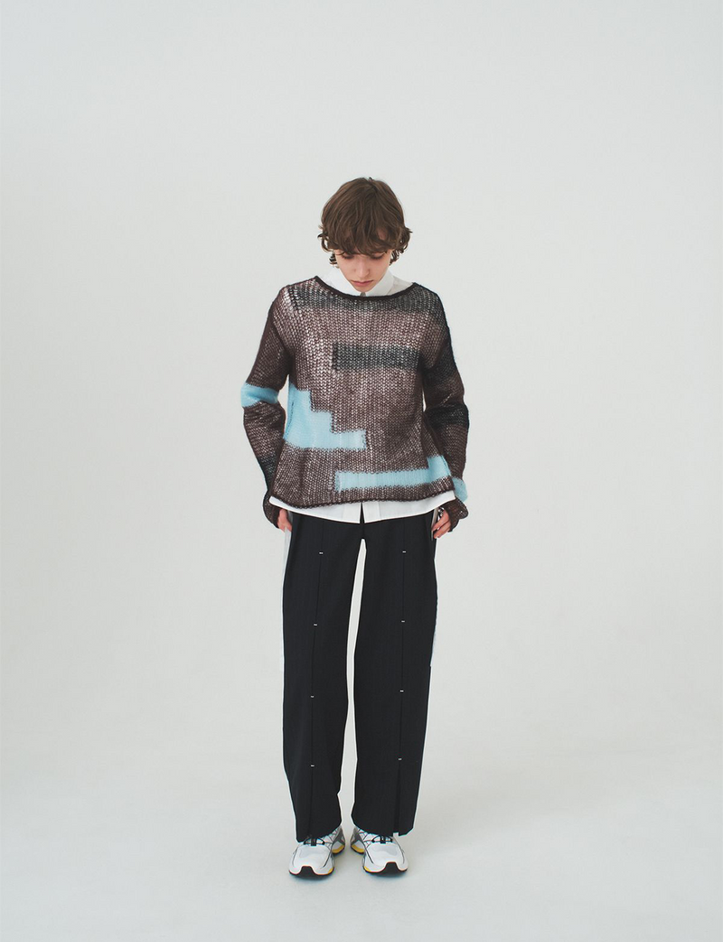 slit trousers / navy