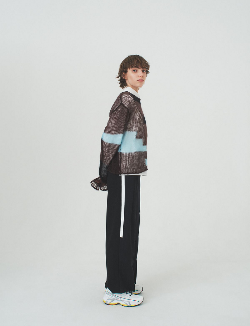 slit trousers / navy