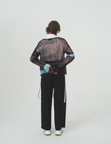 slit trousers / navy