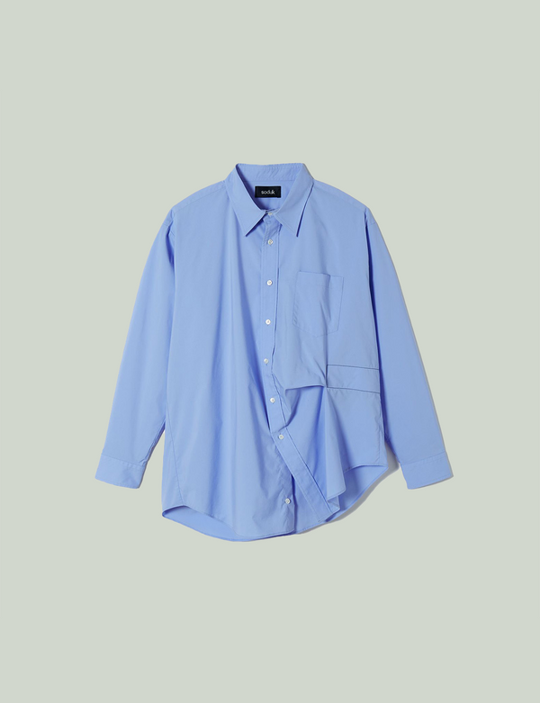 wrinkled shirt / blue