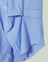 wrinkled shirt / blue