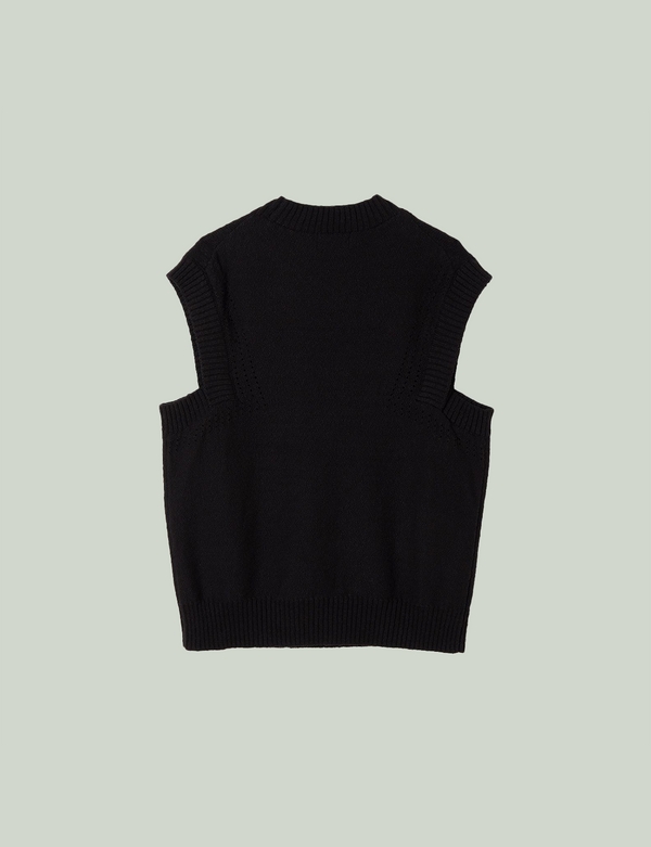 flash! knit vest / black