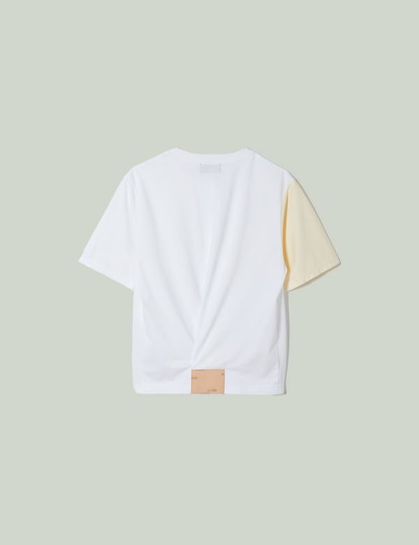 patched t-shirt / white