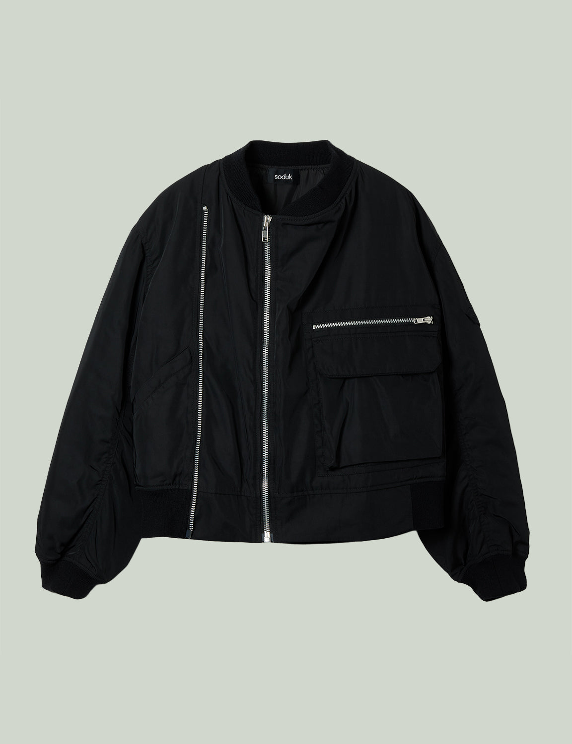 double zip ma-1 jacket / black