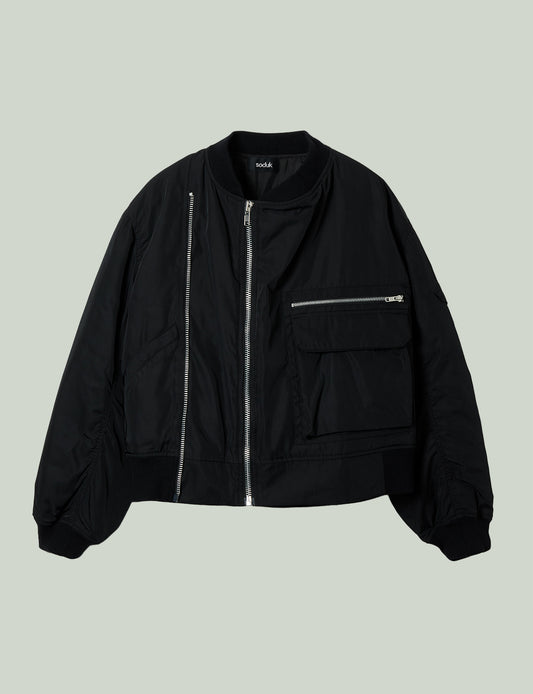 double zip ma-1 jacket / black