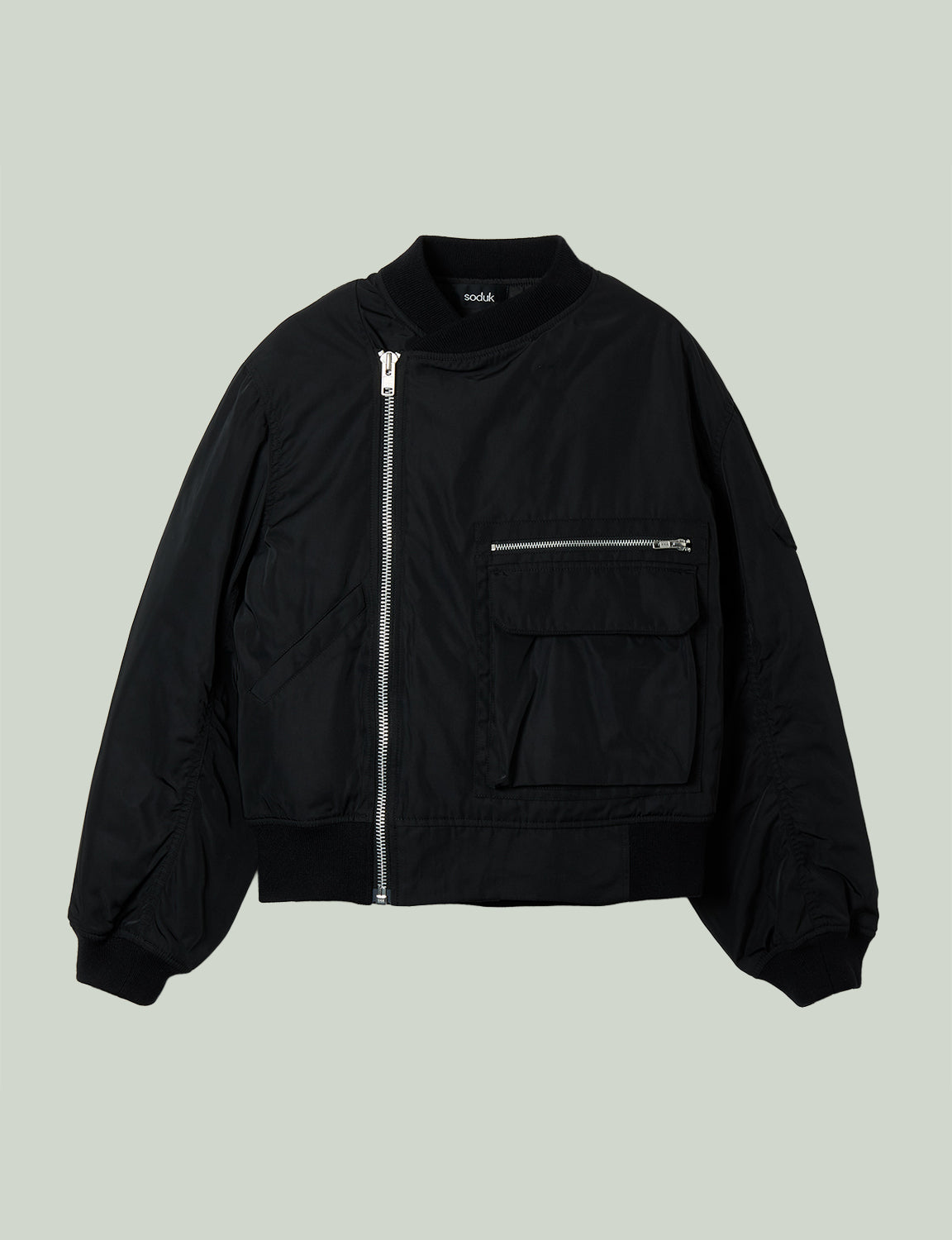 double zip ma-1 jacket / black