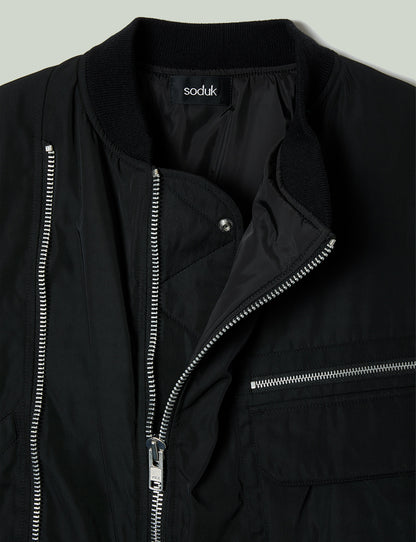 double zip ma-1 jacket / black