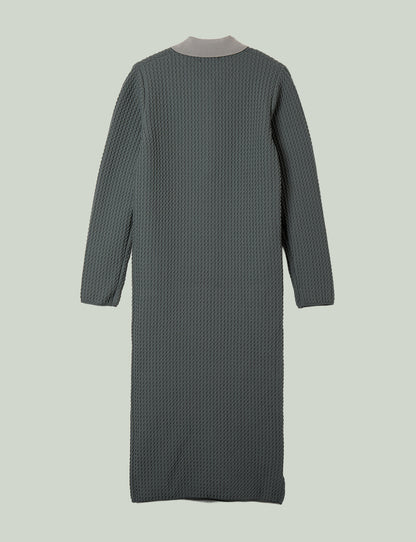 knit polo one piece / gray