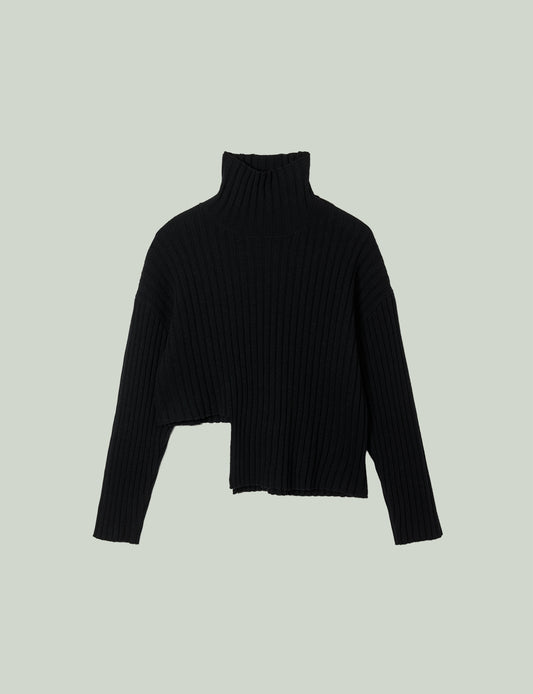cut cut knit sweater / black