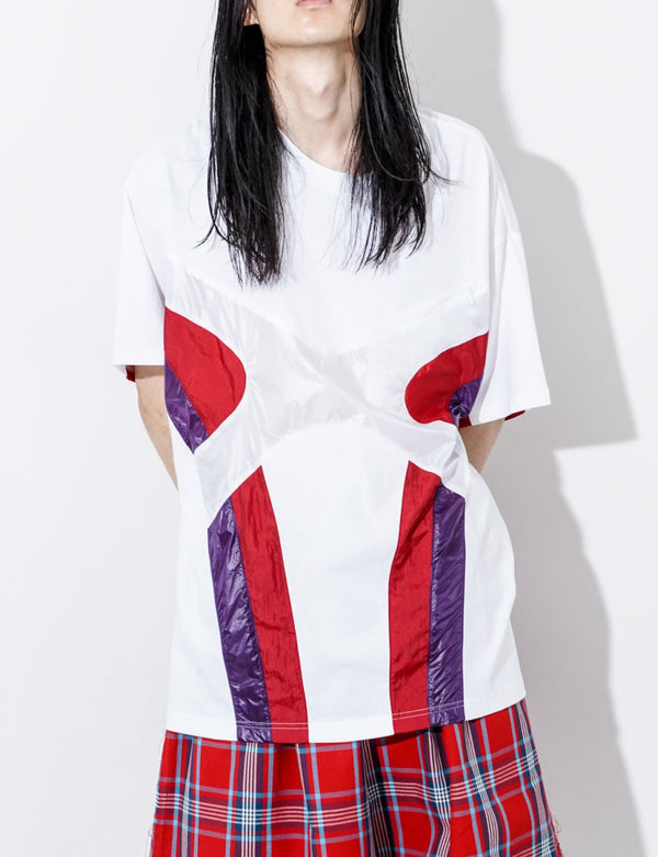 FACETASM(ファセッタズム) - NYLON PATCHWORK TEE | 2022SS