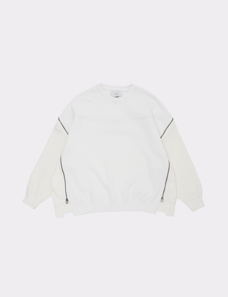 ZIPPER WAFFLE SWEAT