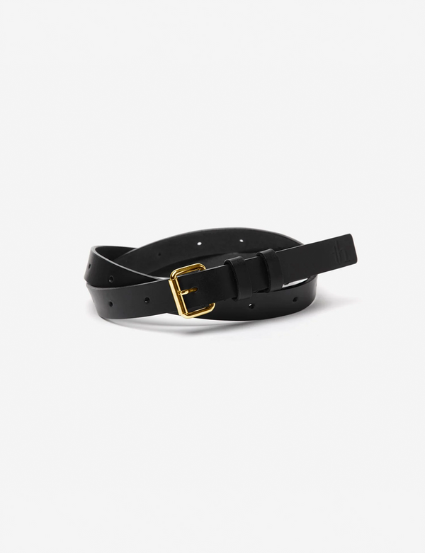 Leather Belt SKI 20 / black × gold