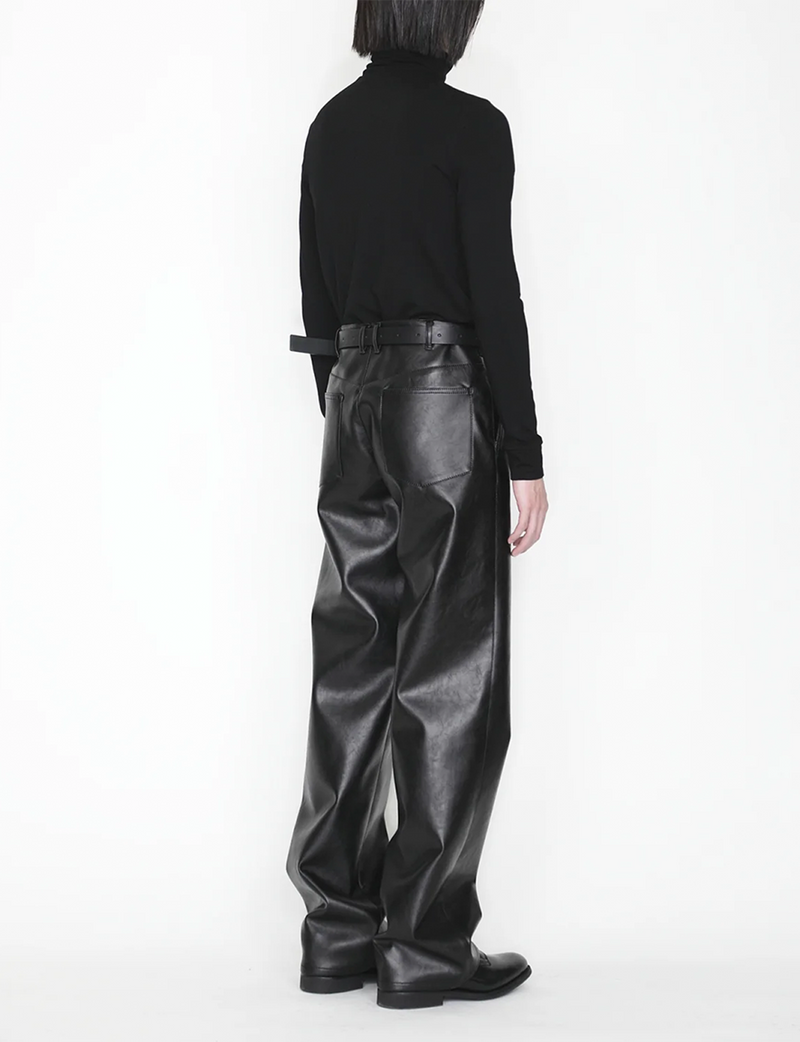 Synthetic Leather Pants / black