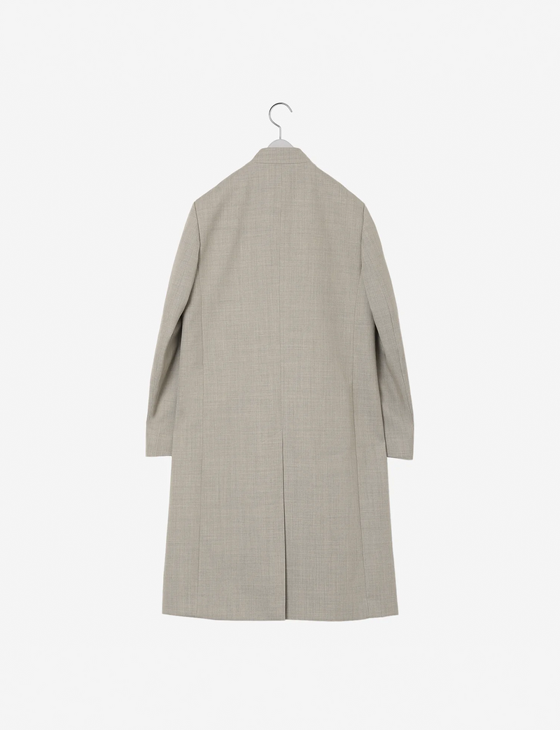 Collar Less Hidden Pocket Coat / beige