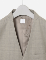 Collar Less Hidden Pocket Coat / beige
