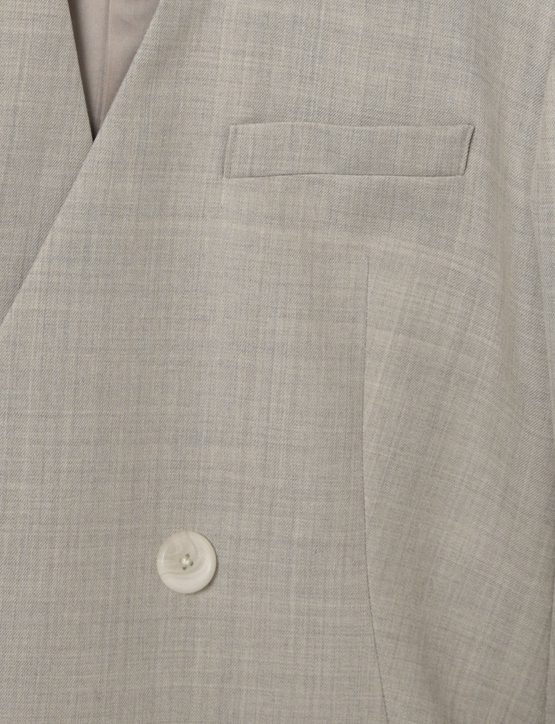 Collar Less Hidden Pocket Coat / beige
