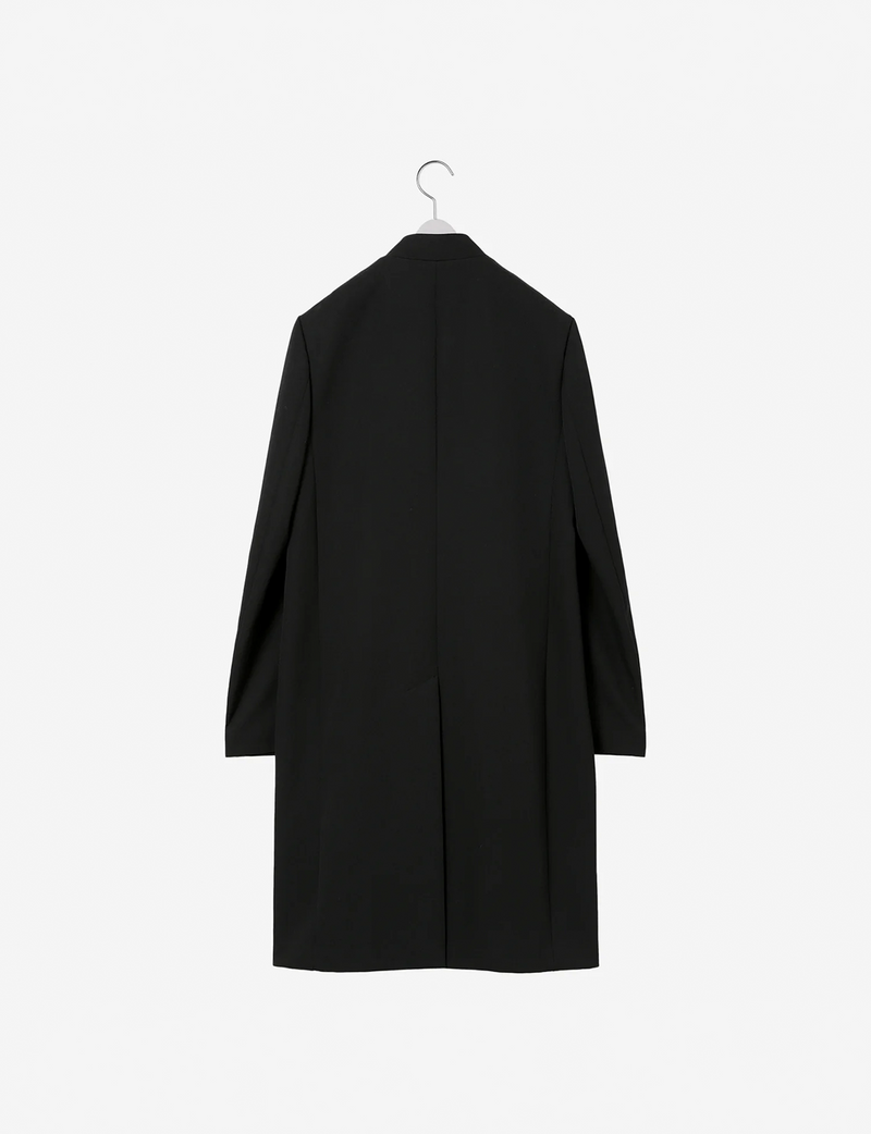 Collar Less Hidden Pocket Coat / black