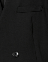 Collar Less Hidden Pocket Coat / black