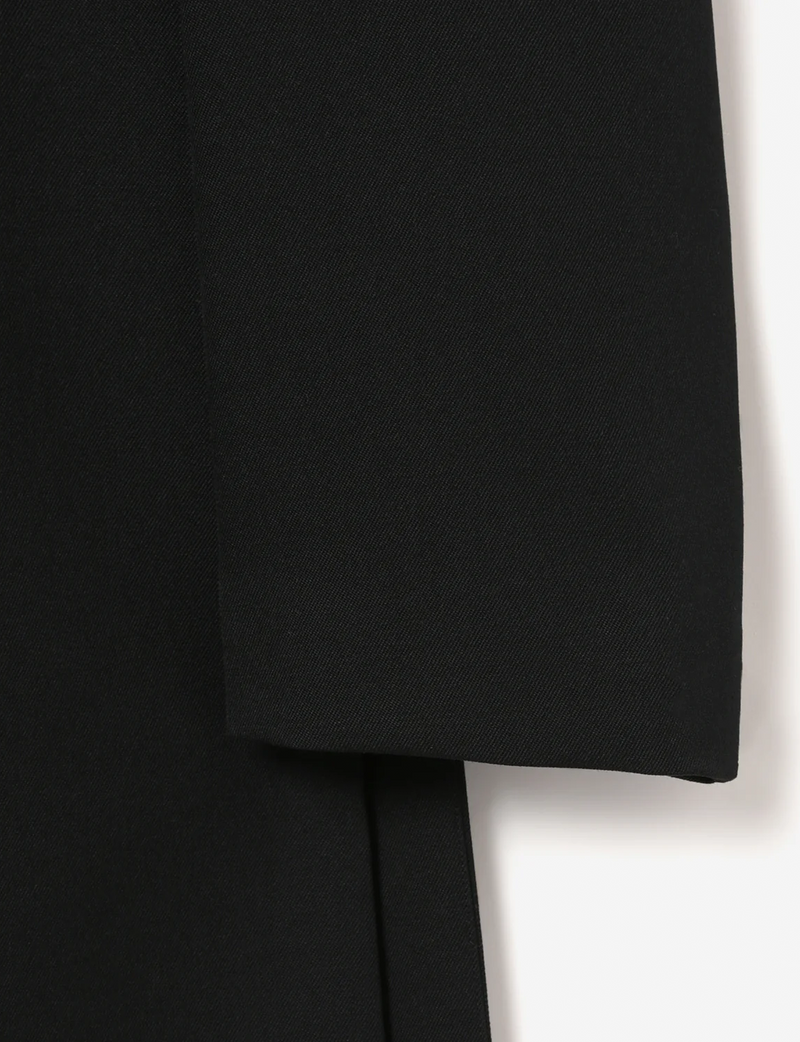 Collar Less Hidden Pocket Coat / black