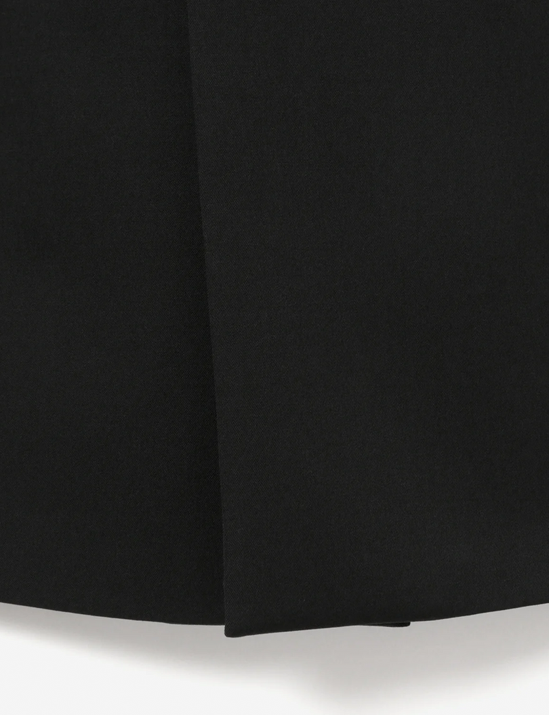 Collar Less Hidden Pocket Coat / black