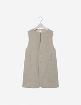 Collar Less Vest / beige