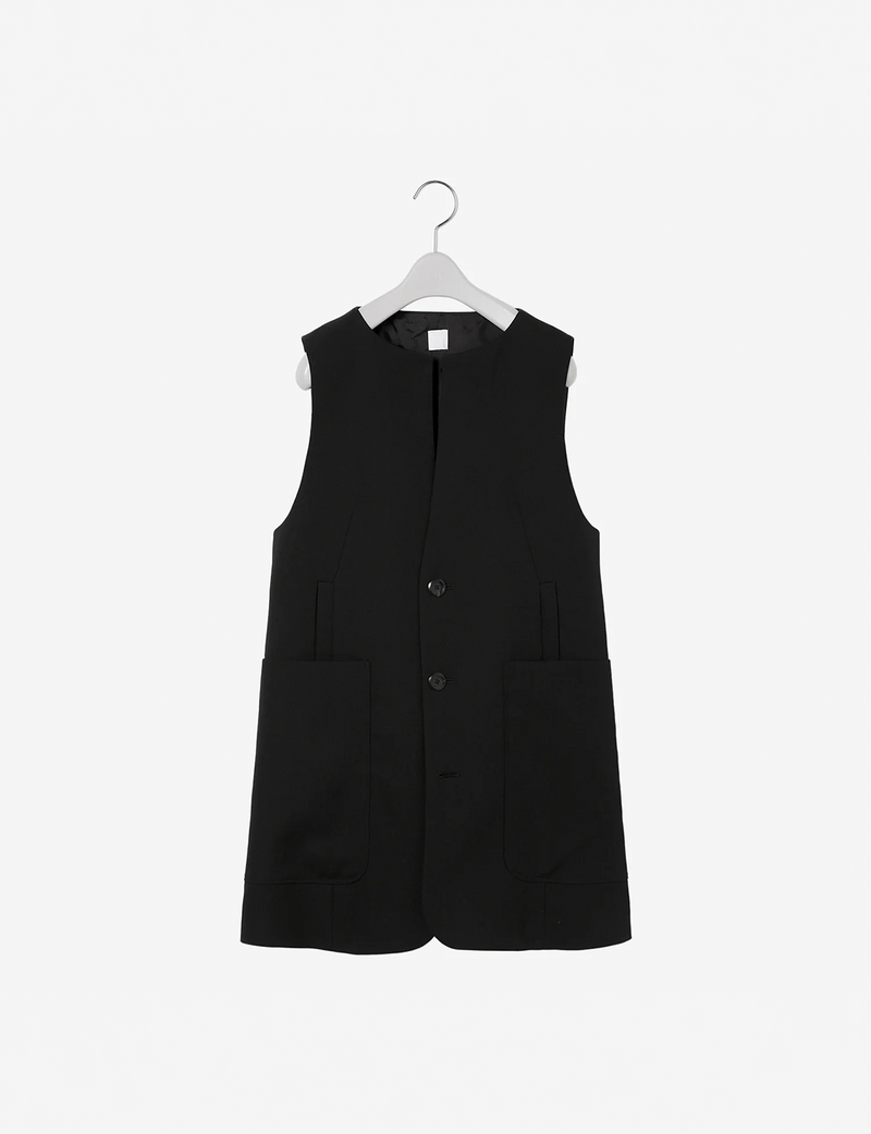 Collar Less Vest / black