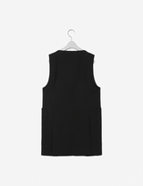 Collar Less Vest / black