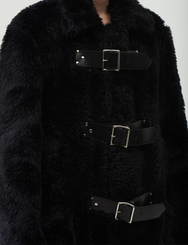 Fake Fur Coat – Black