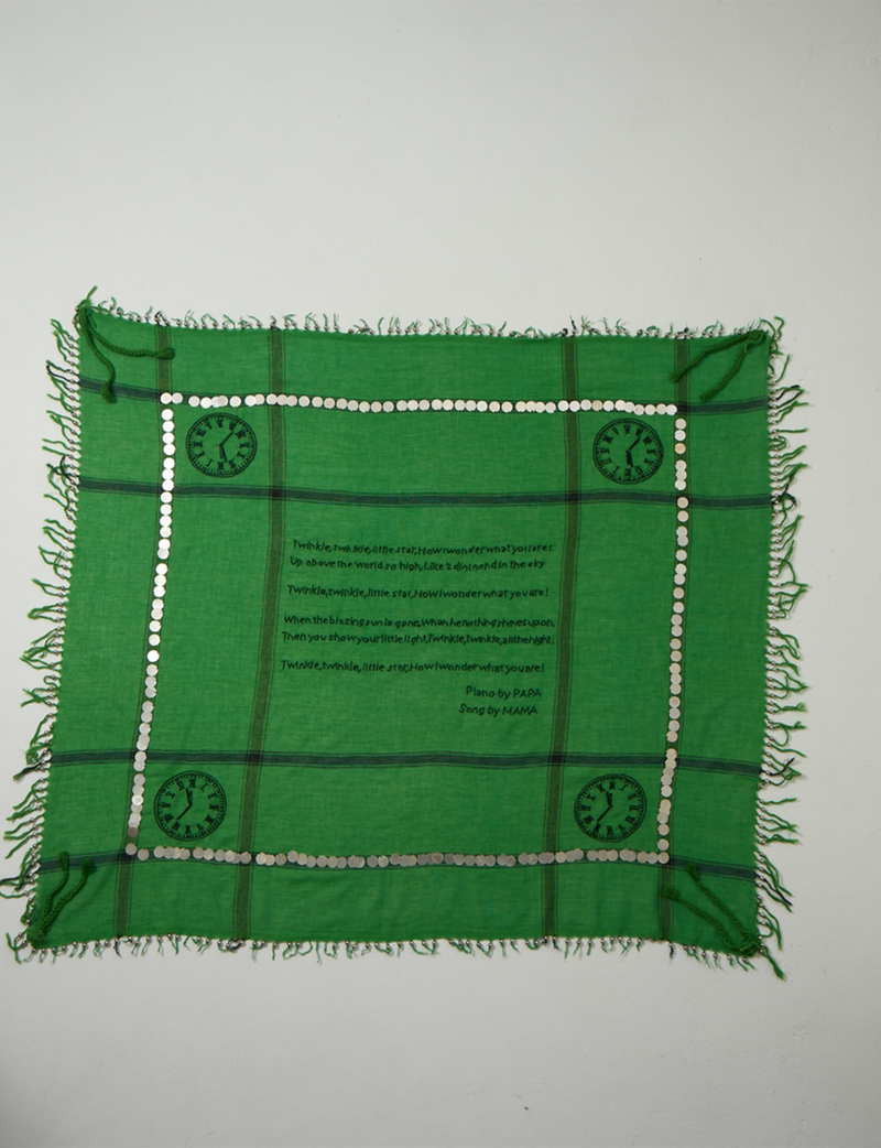 Hand Embroidery Scarf – Green