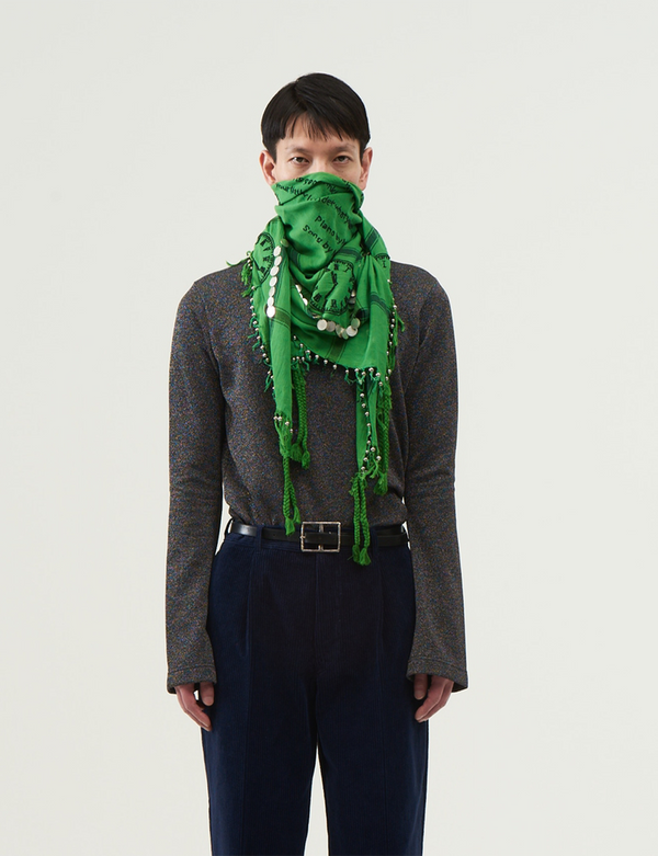 Hand Embroidery Scarf – Green