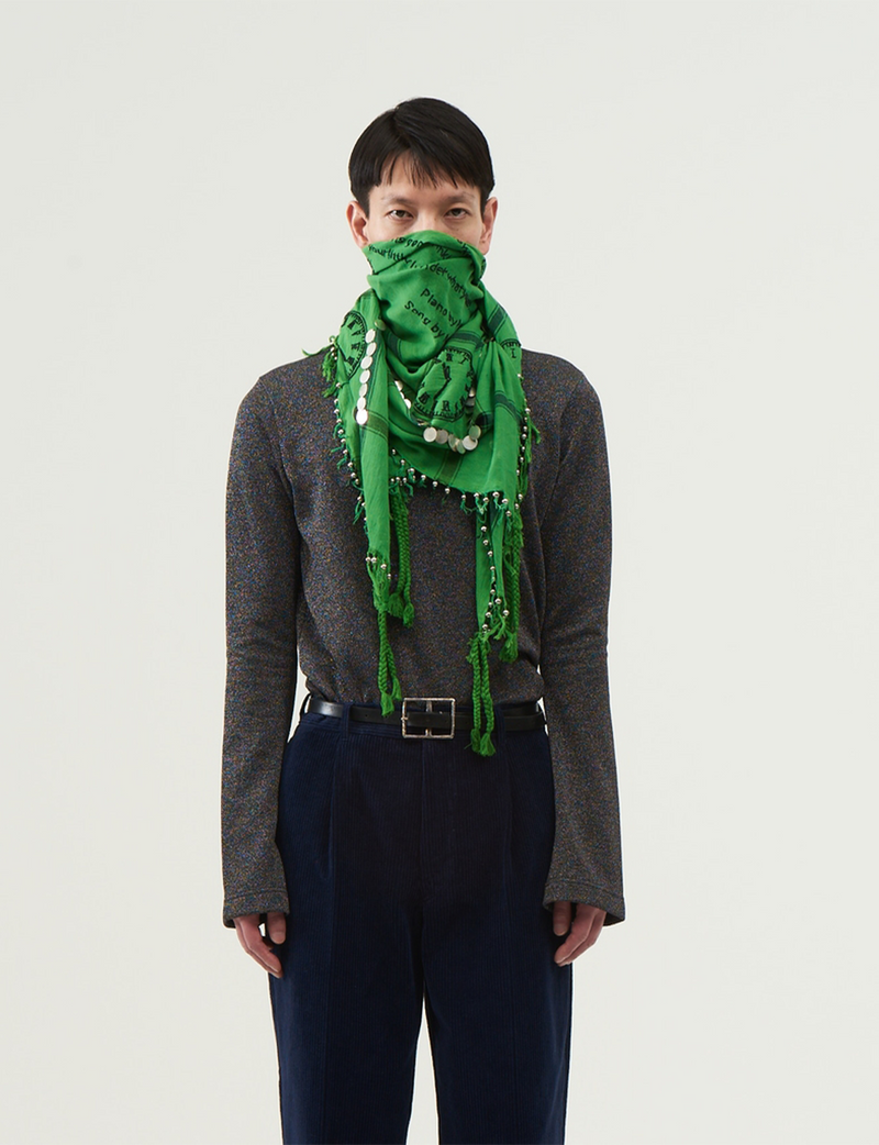 Hand Embroidery Scarf – Green