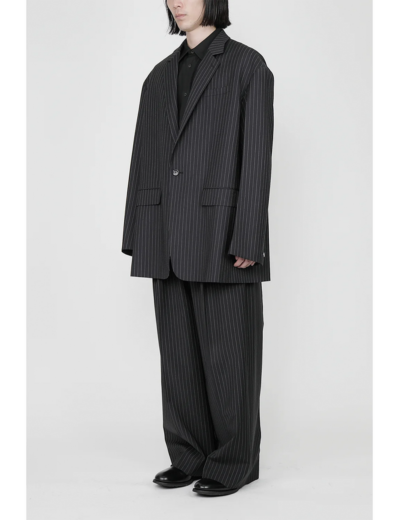 Oversized Jacket / black × stripe