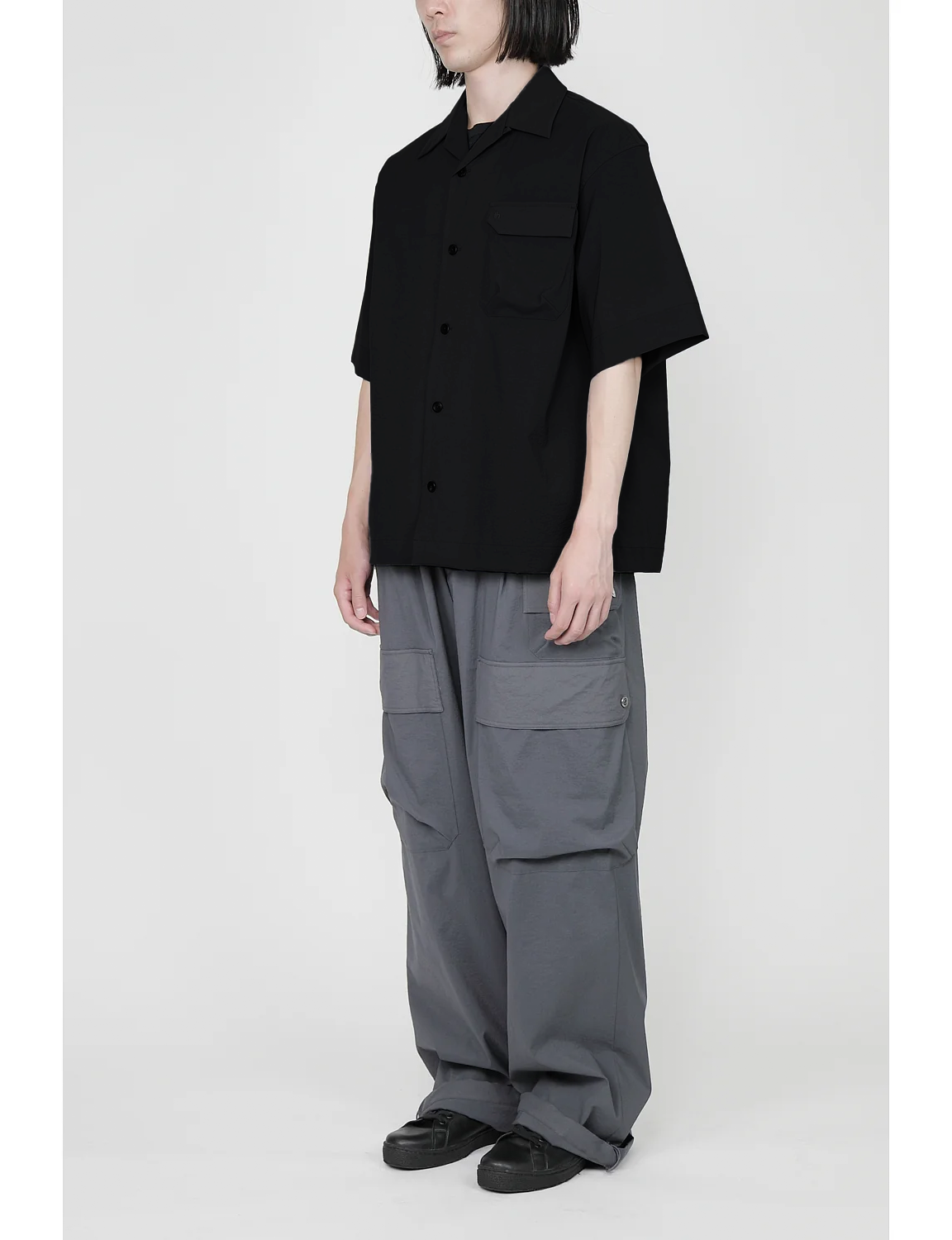 Open Collar Shirt(MID) / black