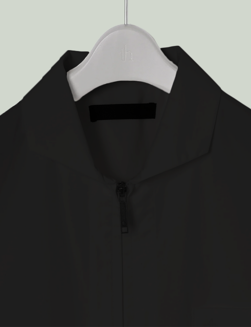 Midsize S/S Zip Shirt / black