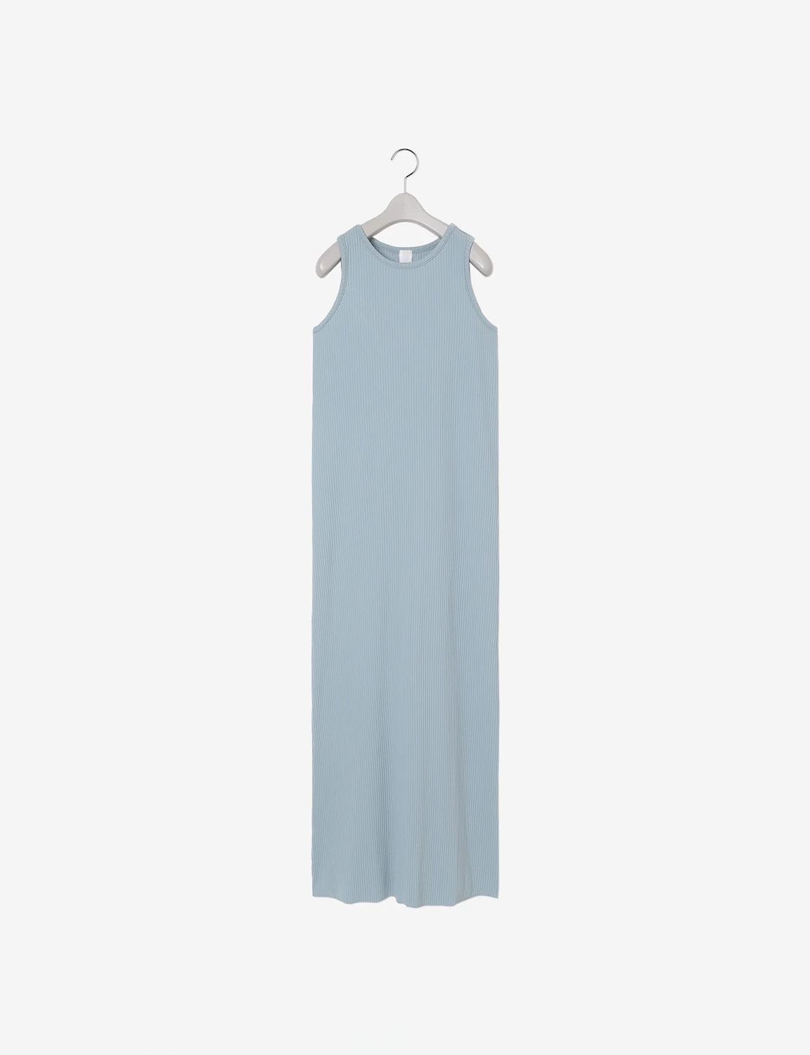 Pleats Knitted No Sleeve Dress / blue