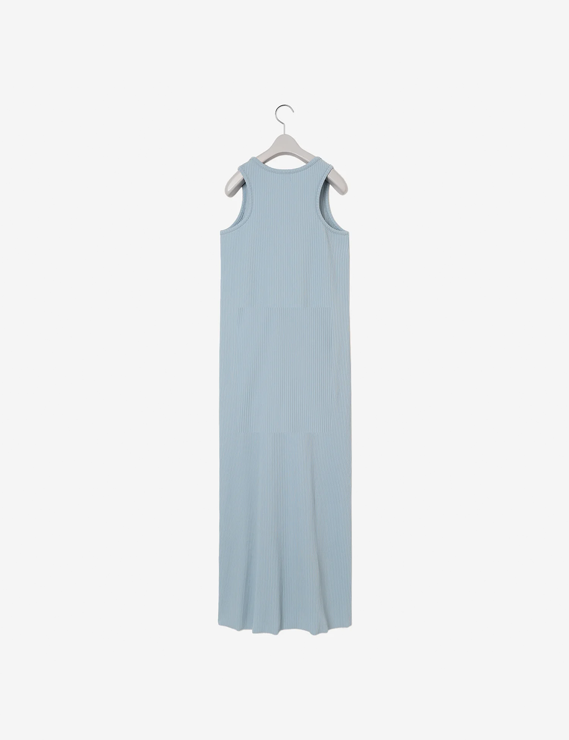 Pleats Knitted No Sleeve Dress / blue