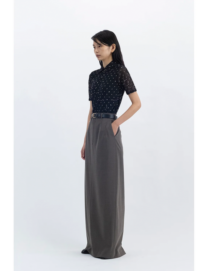 Back Open Skirt / brown
